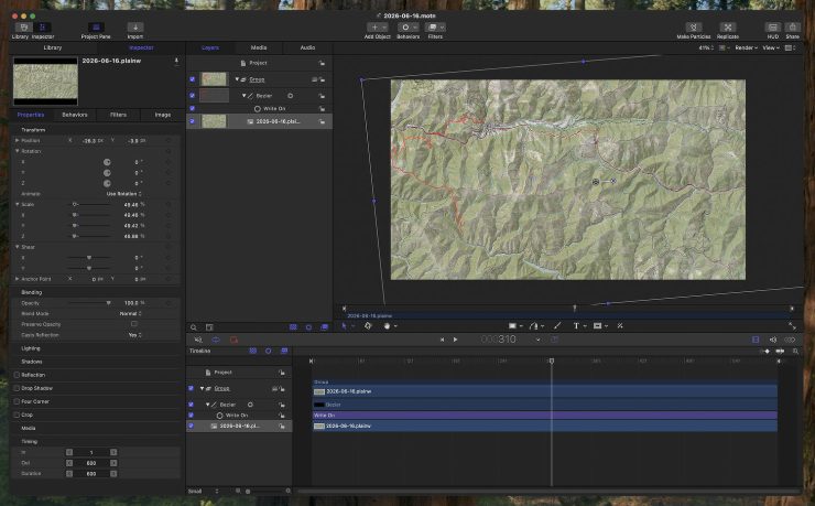 Screenshot of finished Apple Motion project