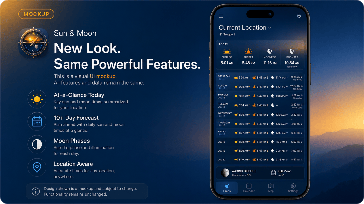 Mockup of a new UI generated by AI in a few minutes