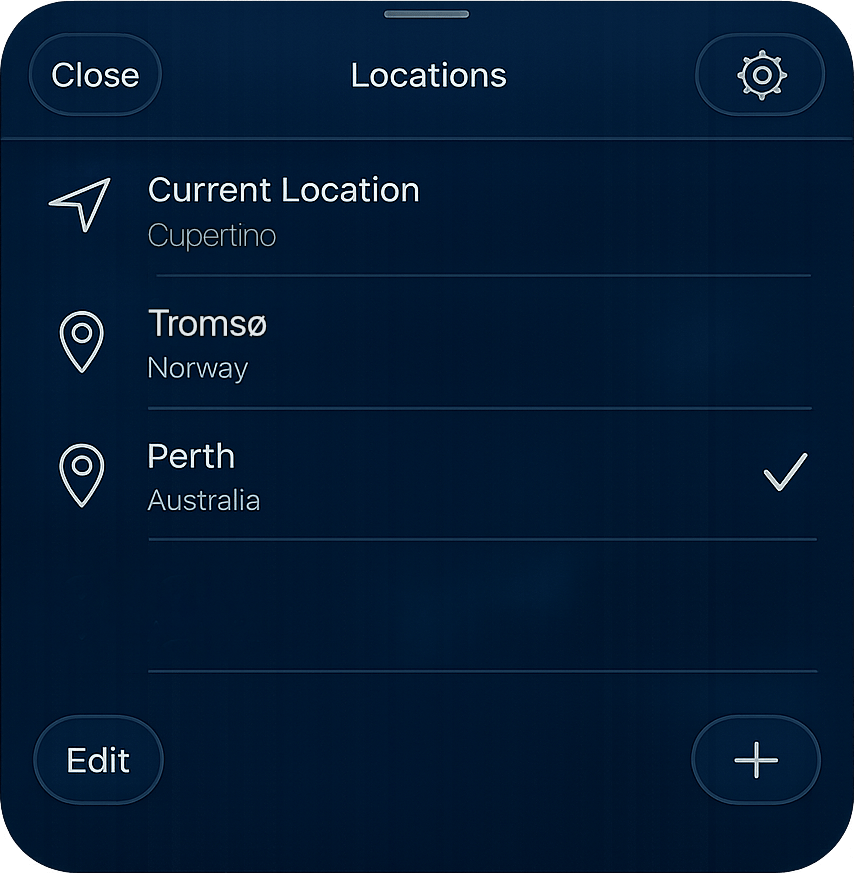 Locations chooser