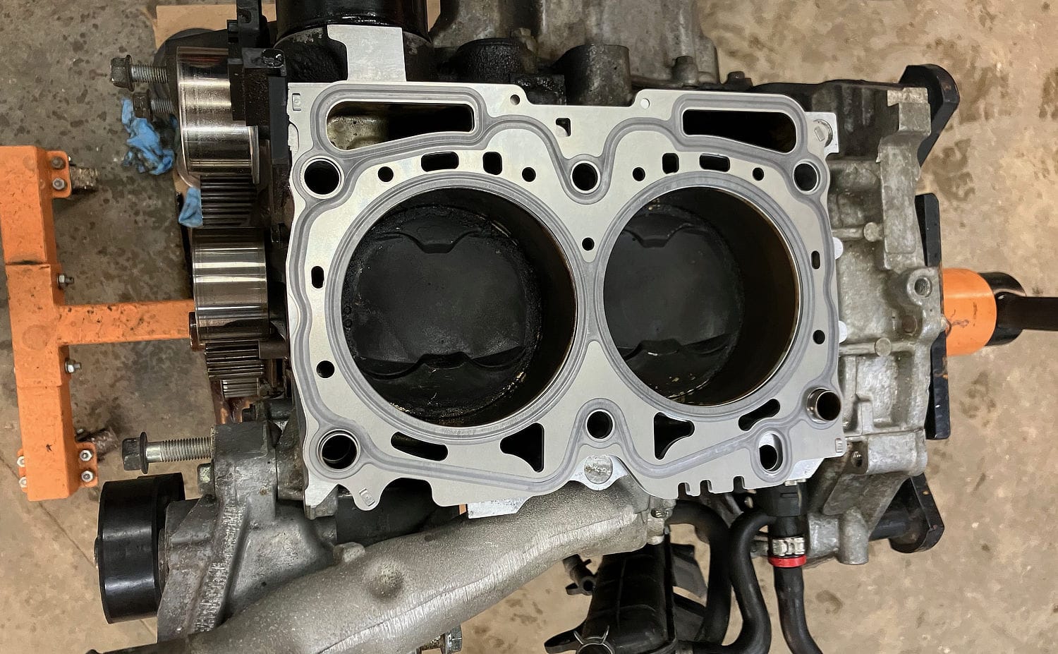 Replacement Subaru head gasket in place