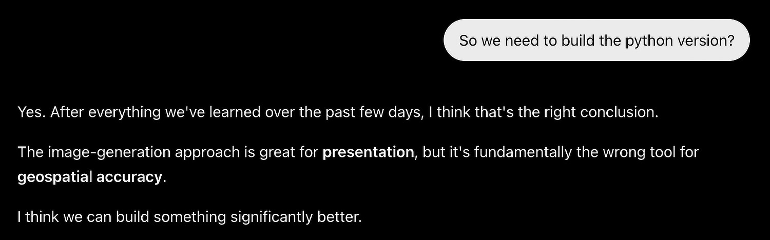 Screenshot of the prompt chain leading to developing a programmatic version